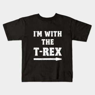 Funny Halloween I'm With The T-Rex Costume Couple (White) Kids T-Shirt